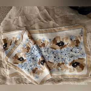 Vera Floral Blue and Brown Scarf